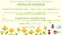 Festa in cortile sabato 25 marzo a Castelleone