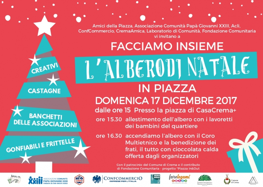 Facciamo insieme l&#039;alberto di Natale in Piazza a CasaCrema+