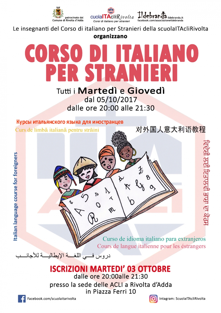 Corso di italiano per stranieri a Rivolta d&#039;Adda